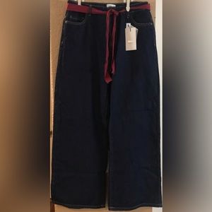 ONLY Blue Denim Women Wide-Leg Denim Jeans, Size 30.